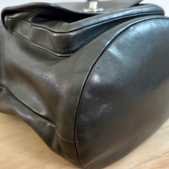 Coach Vintage Black Leather Legacy Bucket Tote Hobo Shoulder Bag with Turn-lock - Picture 6 of 8